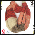 Color mixed women warm stripe knit scarf